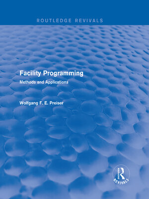 cover image of Facility Programming (Routledge Revivals)